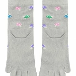 Allegra K Accessories Women Ankle Length Mushrooms Pattern Stretchy Toe Socks