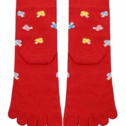 Allegra K Accessories Women Ankle Length Mushrooms Pattern Stretchy Toe Socks