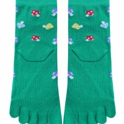 Allegra K Accessories Women Ankle Length Mushrooms Pattern Stretchy Toe Socks