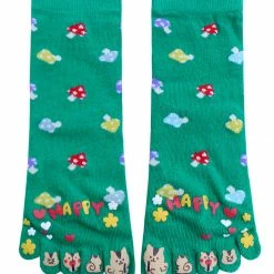 Allegra K Accessories Women Ankle Length Mushrooms Pattern Stretchy Toe Socks