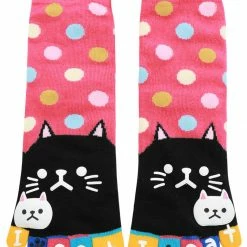 Allegra K Women Dots Letter Cat Prints Stretchy Ankle Length Toe Socks 9-11 Accessories