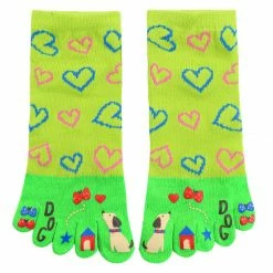 Allegra K Women Heart Cartoon Pattern Elastic Cuffs Stretchy Toe Socks