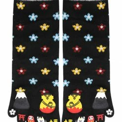 Allegra K Accessories Floral Pattern Cartoon Prints Stretchy Toe Socks