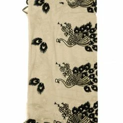 Allegra K Accessories Women Rectangle Semi Sheer Floral Peacock Pattern Mesh Scarf
