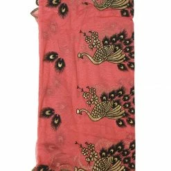 Allegra K Accessories Women Rectangle Semi Sheer Floral Peacock Pattern Mesh Scarf
