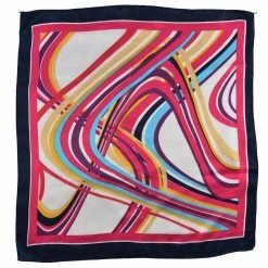 Allegra K Accessories Flower Print Stripe Polyester Neck Scarf Neckerchief For Women