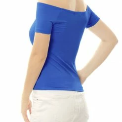 Allegra K Slim Fit Short Sleeves Off The Shoulder Cropped Top Clothing 119 Allegra K Slim Fit Short Sleeves Off The Shoulder Cropped Top Clothing