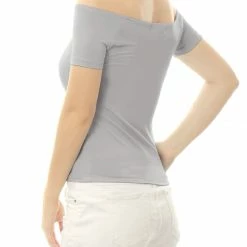 Allegra K Slim Fit Short Sleeves Off The Shoulder Cropped Top Clothing 113 Allegra K Slim Fit Short Sleeves Off The Shoulder Cropped Top Clothing