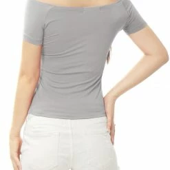 Allegra K Slim Fit Short Sleeves Off The Shoulder Cropped Top Clothing 114 Allegra K Slim Fit Short Sleeves Off The Shoulder Cropped Top Clothing