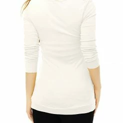 Women Allegra K Cowl Neck Long Sleeves Buttons Decor Ruched Top 165 Women Allegra K Cowl Neck Long Sleeves Buttons Decor Ruched Top