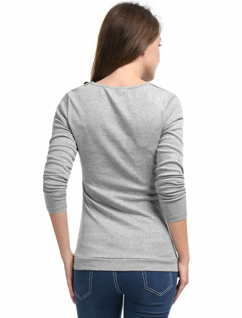 Women Allegra K Cowl Neck Long Sleeves Buttons Decor Ruched Top 60 Women Allegra K Cowl Neck Long Sleeves Buttons Decor Ruched Top