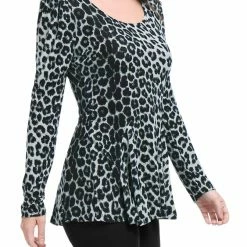 Allegra K 6507 Ladies Long Sleeves Scoop Neck Leopard Prints Peplum Shirt Women 109 Allegra K 6507 Ladies Long Sleeves Scoop Neck Leopard Prints Peplum Shirt Women