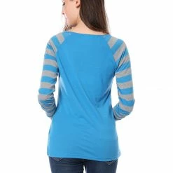 Allegra K Striped Long Raglan Sleeves V Neck Tee Shirt 74 Allegra K Striped Long Raglan Sleeves V Neck Tee Shirt