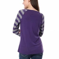 Allegra K Striped Long Raglan Sleeves V Neck Tee Shirt 67 Allegra K Striped Long Raglan Sleeves V Neck Tee Shirt