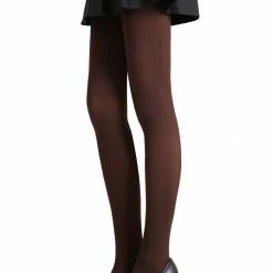 Allegra K Ladies Vertical Stripes Embroidery Breathable Pantyhose 1 Pack