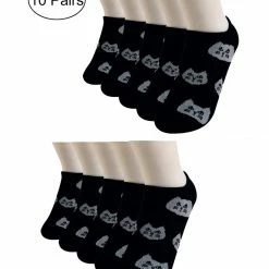 Allegra K 4A-1 Low Cut Printed Ankle Length Short Socks 10 Pairs Accessories