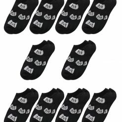 Allegra K 4A-1 Low Cut Printed Ankle Length Short Socks 10 Pairs Accessories