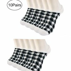 Allegra K 4A-1 Low Cut Printed Ankle Length Short Socks 10 Pairs Accessories