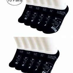 Allegra K 4A-1 Low Cut Printed Ankle Length Short Socks 10 Pairs Accessories