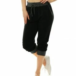 Allegra K Women's Drawstring Jogger Light Soft Stretch Pockets Pants