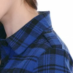 Allegra K Check Roll Up Sleeves Shirt With Flap Pockets