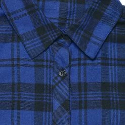 Allegra K Check Roll Up Sleeves Shirt With Flap Pockets