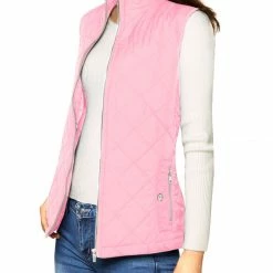 Allegra K Woman Zip Up Front Stand Collar Slant Pockets Quilted Padded Vest Women 163 Allegra K Woman Zip Up Front Stand Collar Slant Pockets Quilted Padded Vest Women