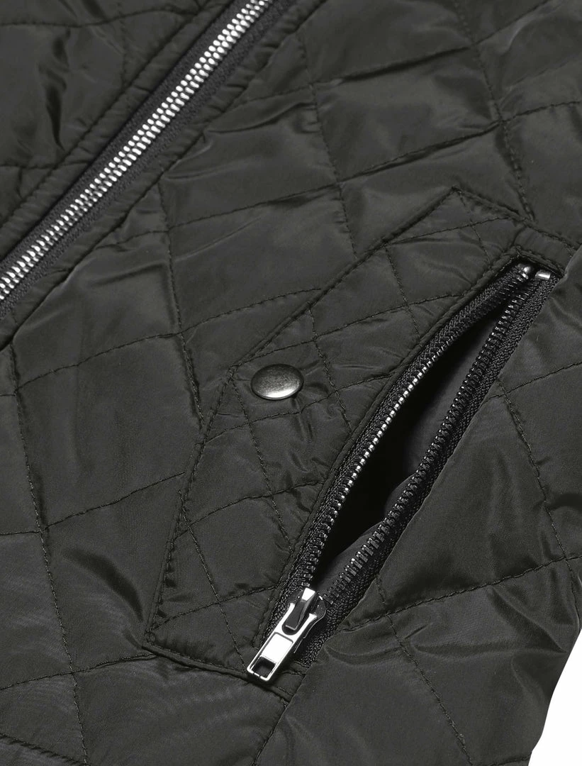 Allegra K Woman Zip Up Front Stand Collar Slant Pockets Quilted Padded Vest Women 58 Allegra K Woman Zip Up Front Stand Collar Slant Pockets Quilted Padded Vest Women