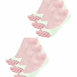 Allegra K Women Low Cut No Show Heel Grip Toeless Boat Socks 6 Pairs 10-12