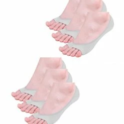 Allegra K Women Low Cut No Show Heel Grip Toeless Boat Socks 6 Pairs 10-12