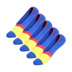 Allegra K Men 5 Pack Color Block Stripes Pattern Boat Socks 13-15 Accessories