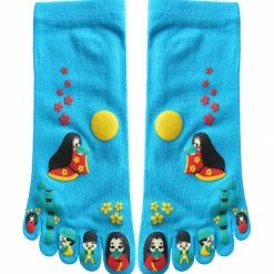 Allegra K Women 2 Pack Japanese Cartoon Print Five Toe Socks Accessories 26 Allegra K Women 2 Pack Japanese Cartoon Print Five Toe Socks Accessories