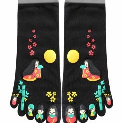 Allegra K Women 2 Pack Japanese Cartoon Print Five Toe Socks Accessories 18 Allegra K Women 2 Pack Japanese Cartoon Print Five Toe Socks Accessories