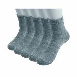 Allegra K Accessories Ladies Elastic Cuffs Stretchy Ankle High Socks 5 Pairs