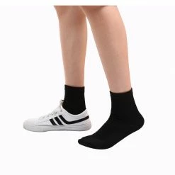 Allegra K Accessories Ladies Elastic Cuffs Stretchy Ankle High Socks 5 Pairs