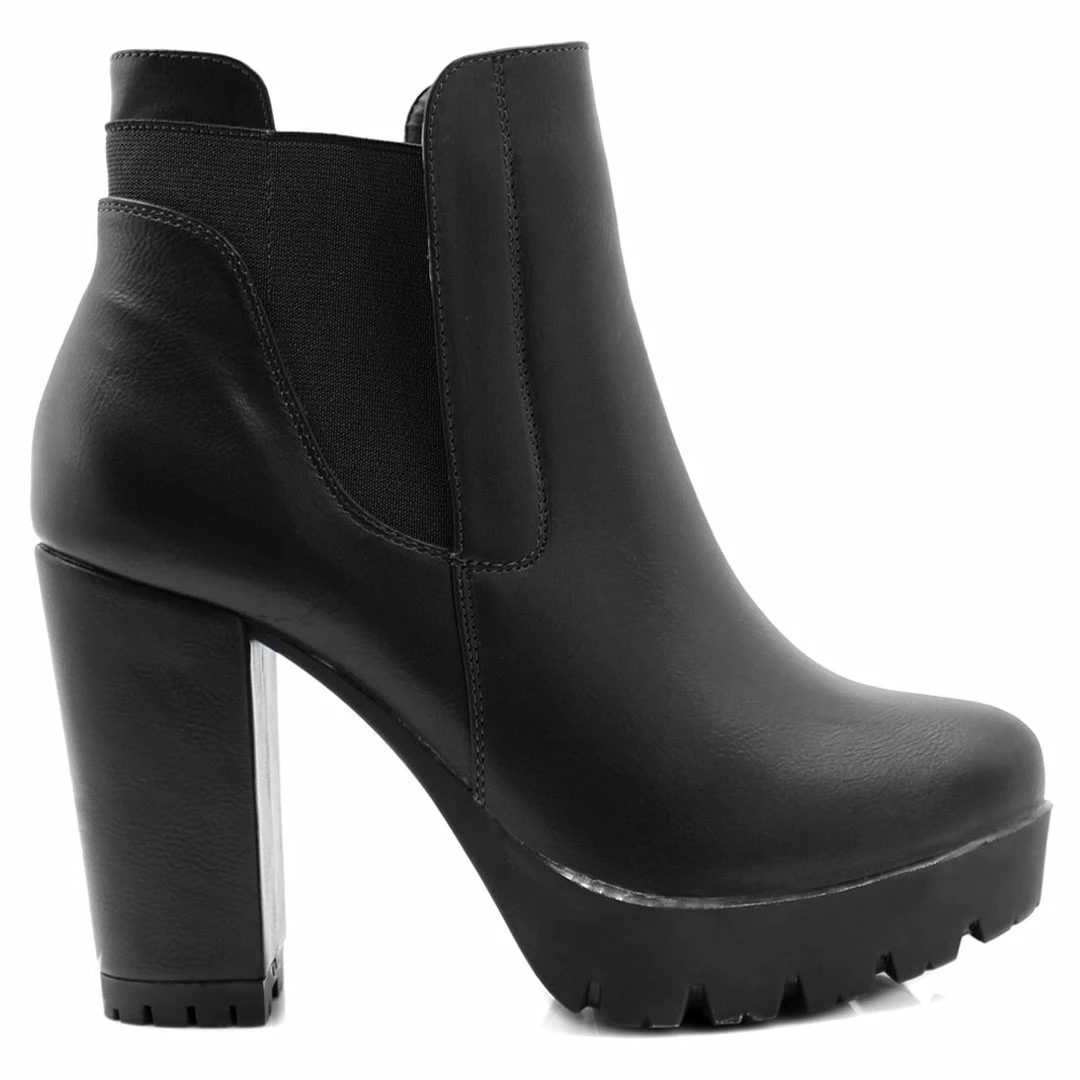Allegra K Shoes Women Chunky High Heel Platform Zipper Chelsea Boots 34 Allegra K Shoes Women Chunky High Heel Platform Zipper Chelsea Boots
