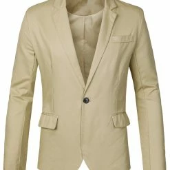 Allegra K Men's Notched Lapel Button Slim Fit Casual Lightweight Sport Coats Blazer