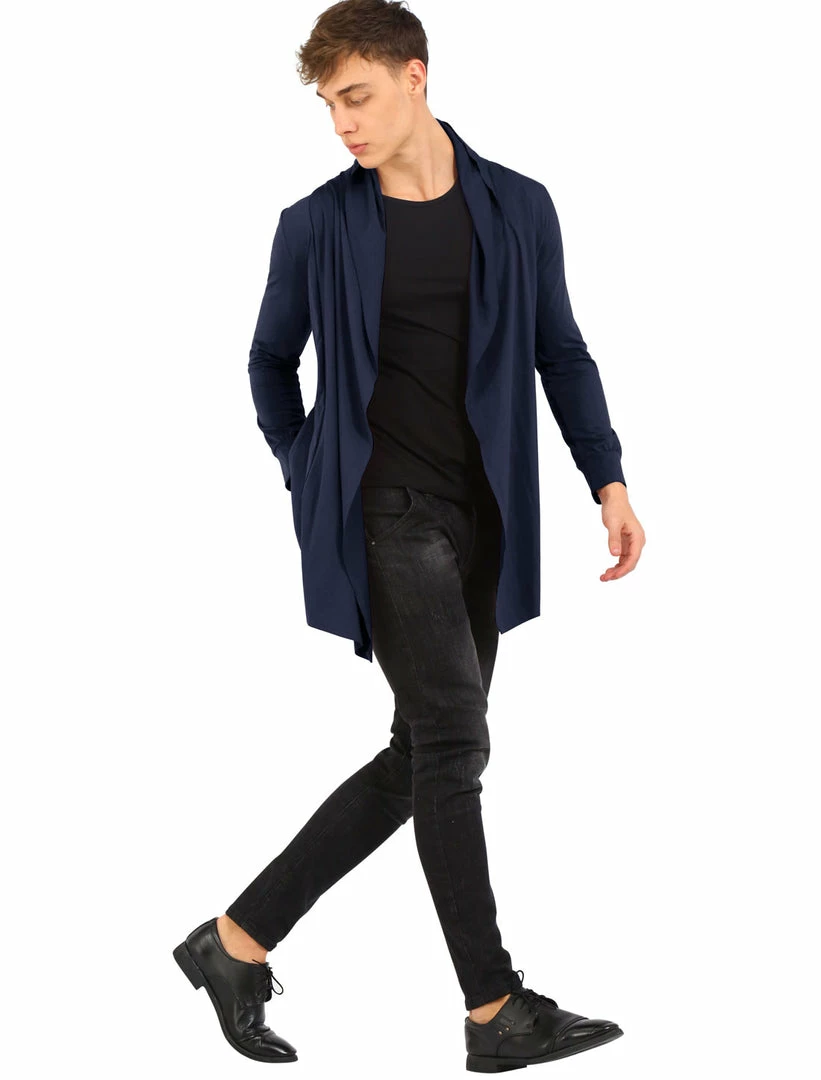 Allegra K C50 Men Shawl Collar Open Front Pockets High-Low Hem Long Cardigan 23 Allegra K C50 Men Shawl Collar Open Front Pockets High-Low Hem Long Cardigan