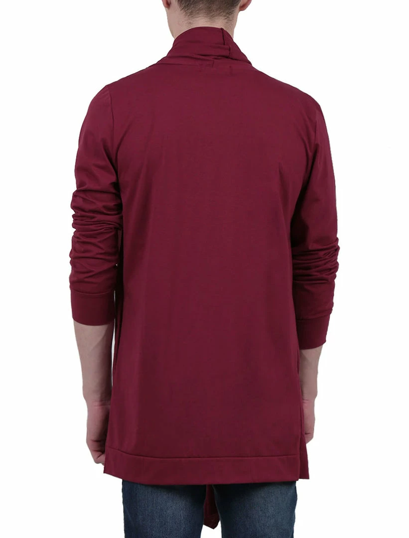 Allegra K C50 Men Shawl Collar Open Front Pockets High-Low Hem Long Cardigan 6 Allegra K C50 Men Shawl Collar Open Front Pockets High-Low Hem Long Cardigan