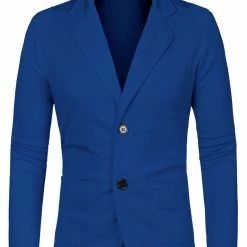 Allegra K 1310-X01 Men Notched Lapel Solid Color Pockets Front Long Sleeve Knit Blazer Coats & Outerwear 93 Allegra K 1310-X01 Men Notched Lapel Solid Color Pockets Front Long Sleeve Knit Blazer Coats & Outerwear