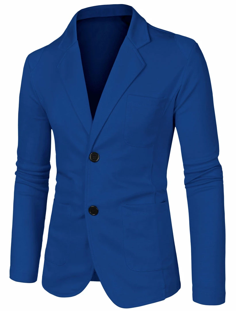 Allegra K 1310-X01 Men Notched Lapel Solid Color Pockets Front Long Sleeve Knit Blazer Coats & Outerwear 39 Allegra K 1310-X01 Men Notched Lapel Solid Color Pockets Front Long Sleeve Knit Blazer Coats & Outerwear