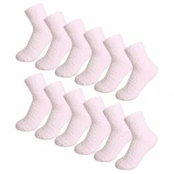 Allegra K Accessories Women Terry Cloth Thermal Warm Casual Crew Socks 12 Pack 9-11