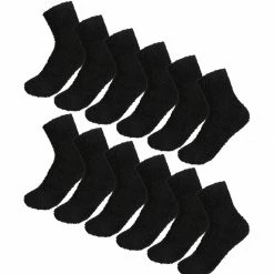 Allegra K Accessories Women Terry Cloth Thermal Warm Casual Crew Socks 12 Pack 9-11