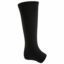 Allegra K Unisex Zip Up Knee High Ankle Band Toeless Compression Socks 1 Pack