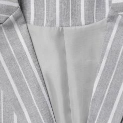 Allegra K Striped 3/4 Sleeves Open Front Notched Lapel Blazer Women 94 Allegra K Striped 3/4 Sleeves Open Front Notched Lapel Blazer Women