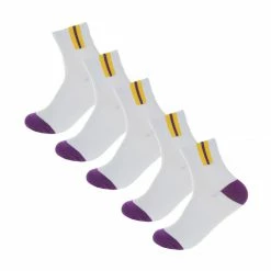 Allegra K Accessories Black Ankle Socks Contrast Color Stripes 5 Pairs