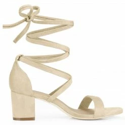 Allegra K Women's Lace Up Mid Chunky Heeled Sandals 51 Allegra K Women's Lace Up Mid Chunky Heeled Sandals