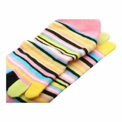 Allegra K Women Stripes Non Slip Seamless No Show Toe Socks Size 9-12