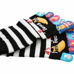 Allegra K Accessories Women 1 Pack Lightweight Stripes Cartoon Pattern Toe Socks 7-9