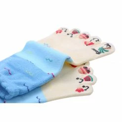 Allegra K Accessories Women Contrast Color Low Cut Cartoon Prints Toe Socks 1 Pack 7-9